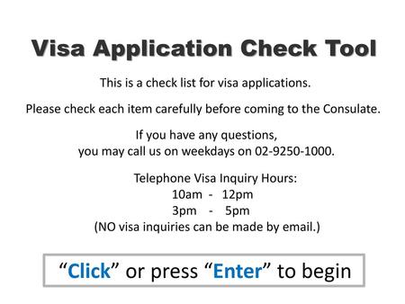 Visa Application Check Tool