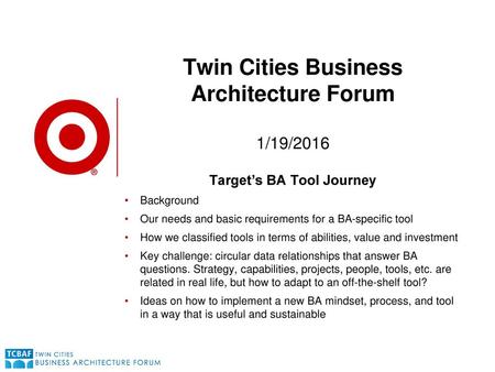 Twin Cities Business Architecture Forum 1/19/2016
