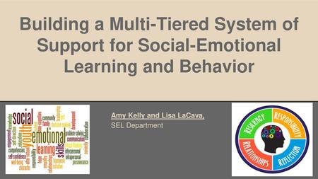 Building a Multi-Tiered System of Support for Social-Emotional Learning and Behavior Amy Kelly and Lisa LaCava, SEL Department.