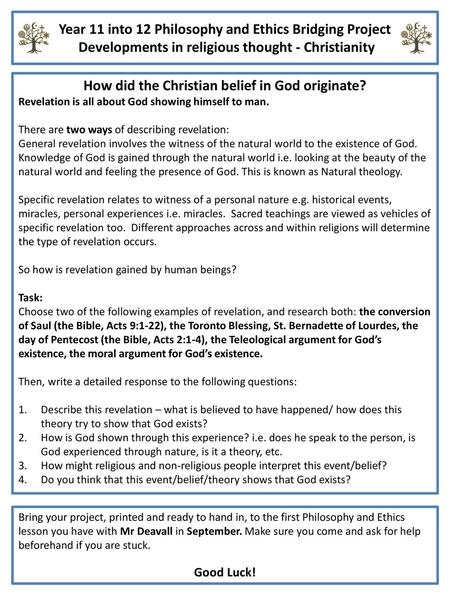 How did the Christian belief in God originate?