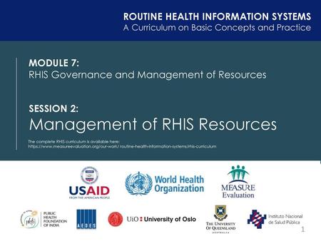 Management of RHIS Resources