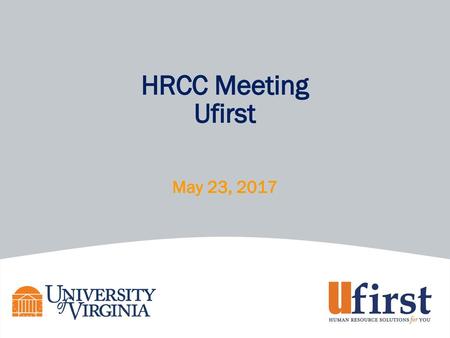 HRCC Meeting Ufirst May 23, 2017.