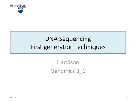 DNA Sequencing First generation techniques