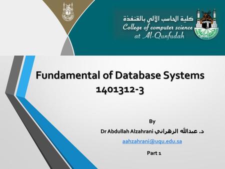 Fundamental of Database Systems