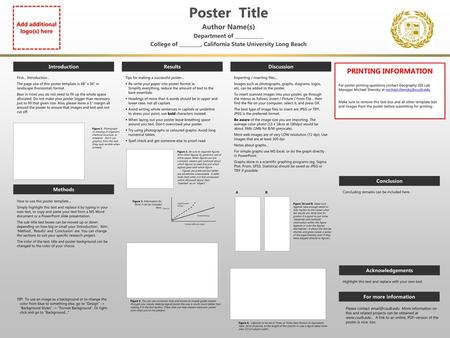 Poster Title Author Name(s) PRINTING INFORMATION