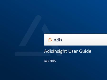 AdisInsight User Guide July 2015