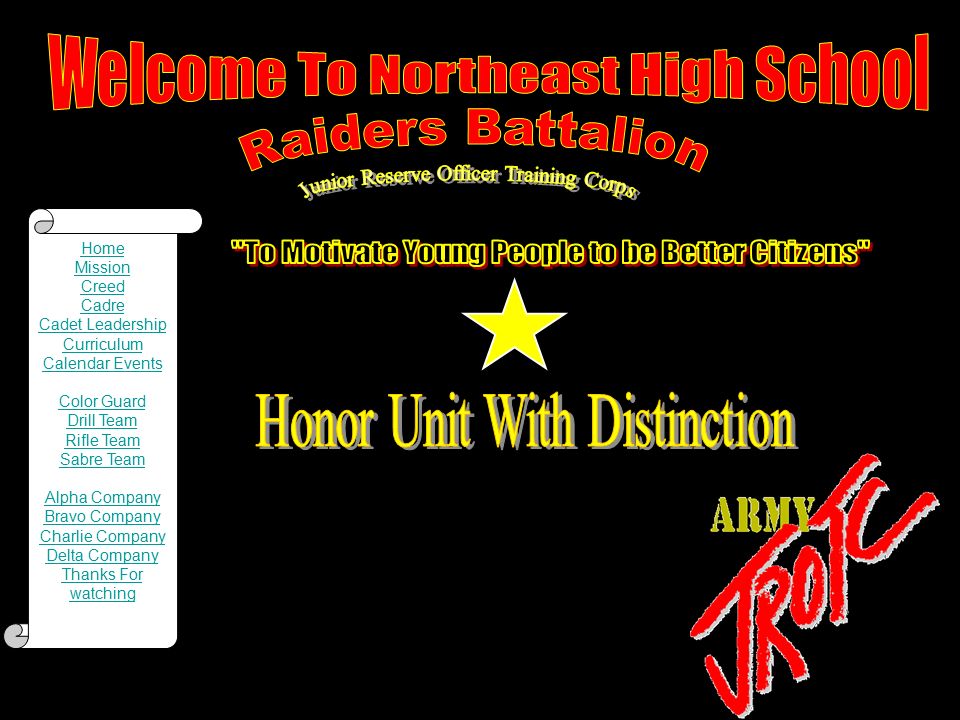 Northeast High School Army JROTC Color Guard will Present the