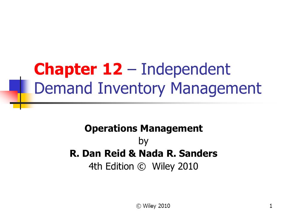 Chapter 12 Independent Demand Inventory Management Ppt Video Online Download