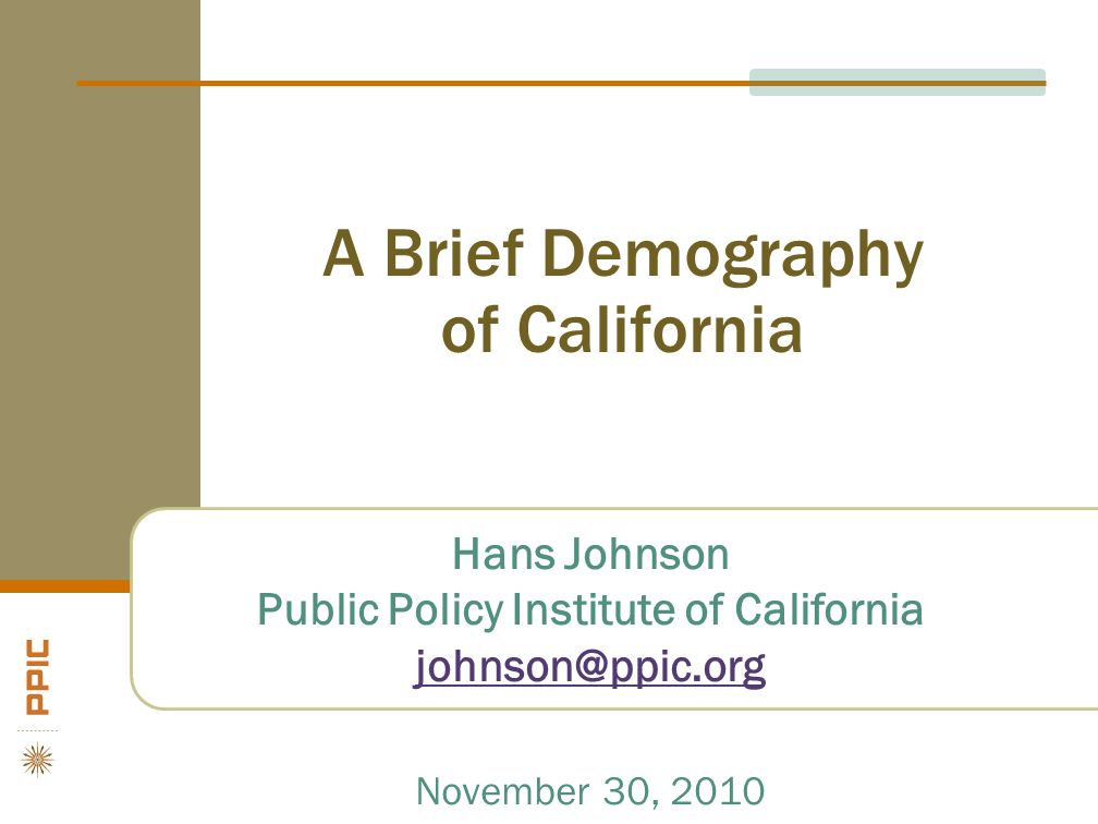 Hans Johnson - Public Policy Institute of California