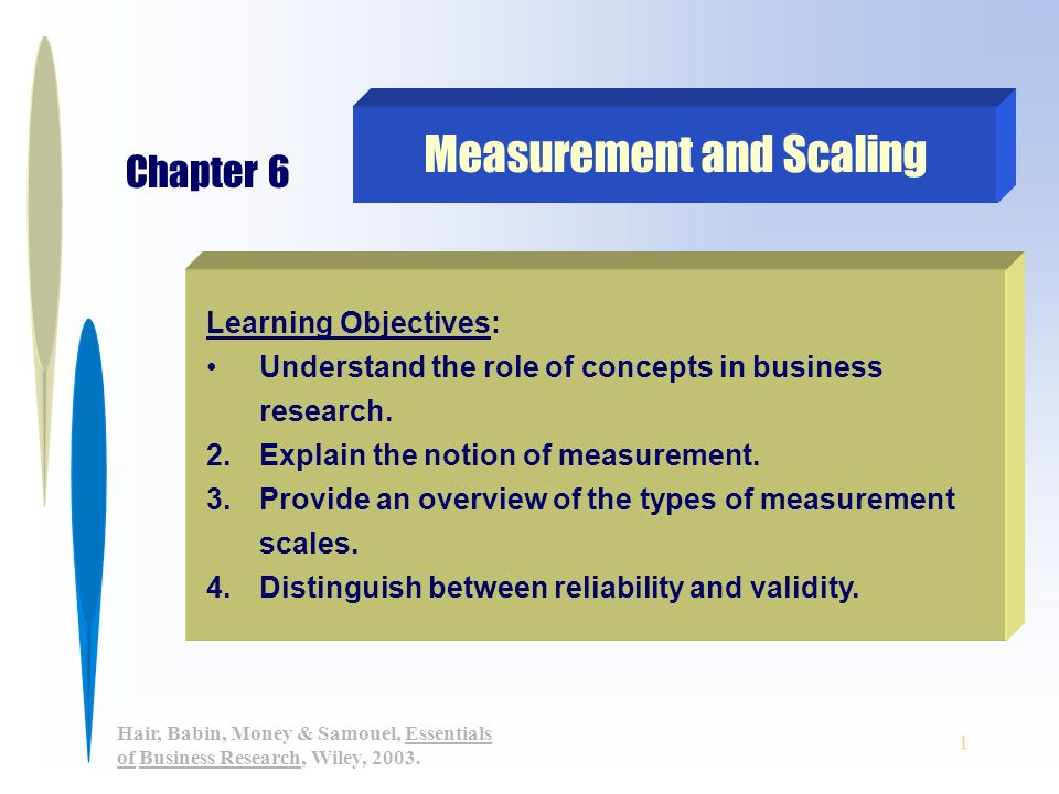 Chapter 3: Levels Of Measurement And Scaling