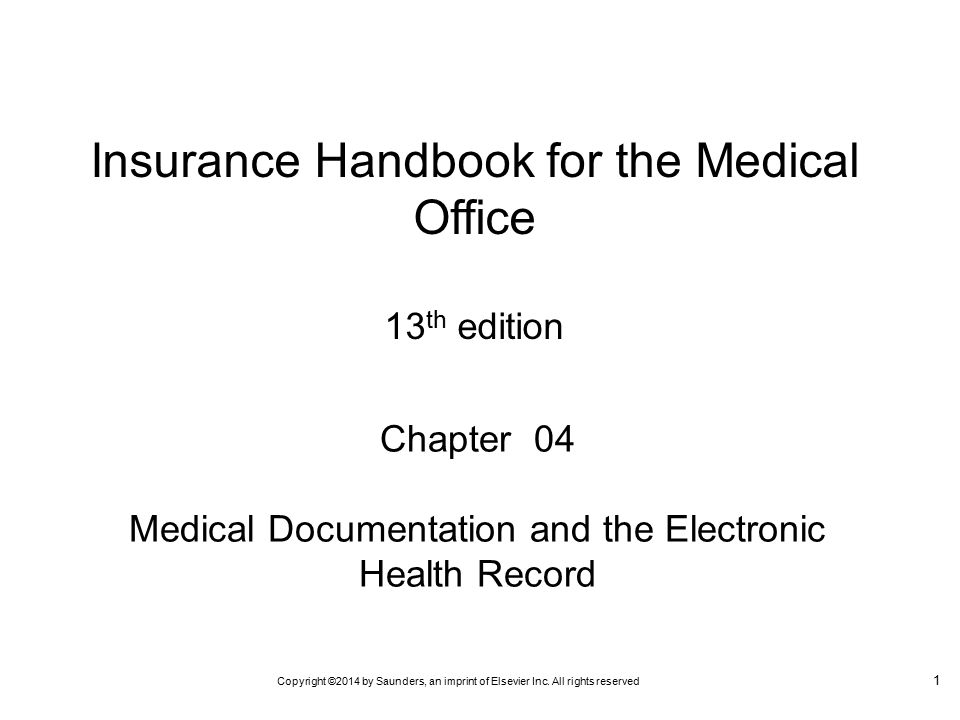 Insurance Handbook for the Medical Office - ppt video online download