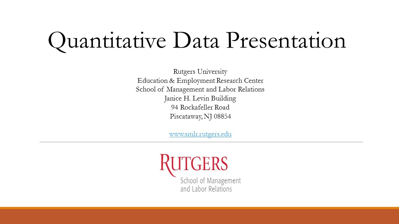 Quantitative Data Presentation Rutgers University Education Inside Rutgers Powerpoint Template