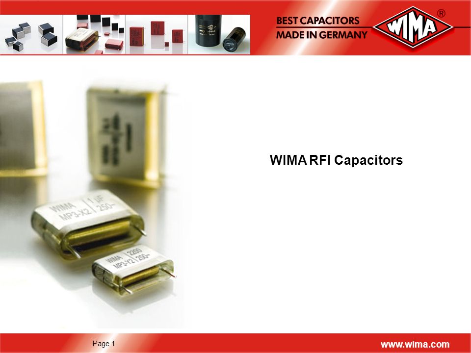 WIMA RFI Capacitors. - ppt video online download
