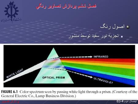 اصول رنگ تجزيه نور سفيد توسط منشور.