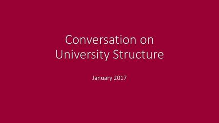 Conversation on University Structure