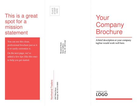 Your Company Brochure This is a great spot for a mission statement