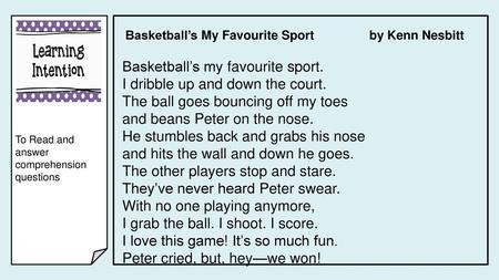 Basketball’s My Favourite Sport by Kenn Nesbitt