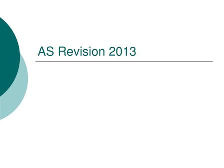 AS Revision 2013.