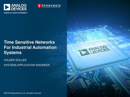 Time Sensitive Networks For Industrial Automation Systems