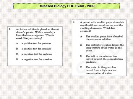 Released Biology EOC Exam