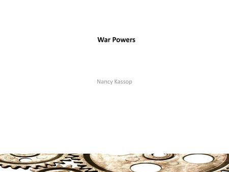 War Powers Nancy Kassop.