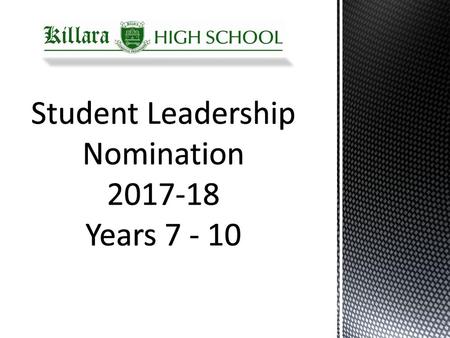 Student Leadership Nomination Years