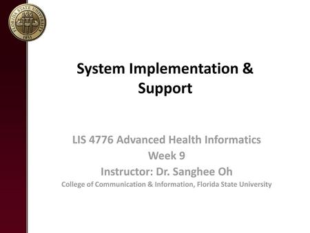 System Implementation & Support