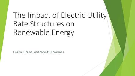 The Impact of Electric Utility Rate Structures on Renewable Energy