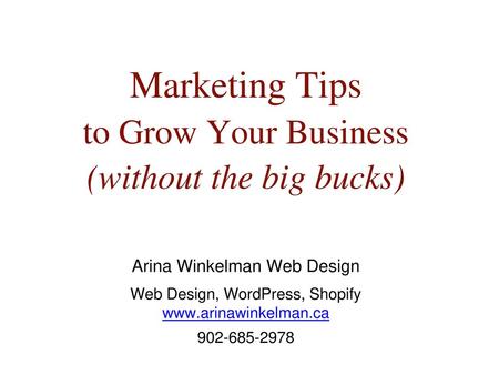 Marketing Tips to Grow Your Business (without the big bucks)