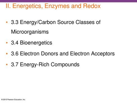 II. Energetics, Enzymes and Redox