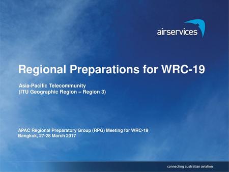 Regional Preparations for WRC-19