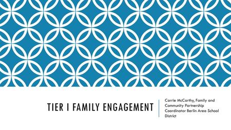 Tier I Family Engagement
