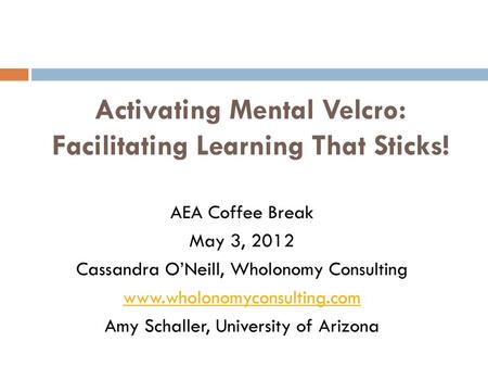 Activating Mental Velcro: Facilitating Learning That Sticks!