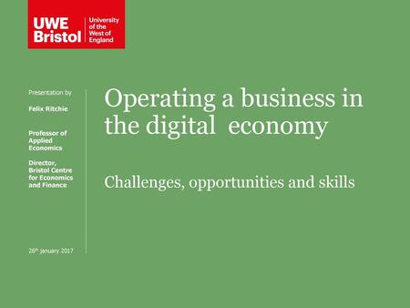 Operating a business in the digital economy