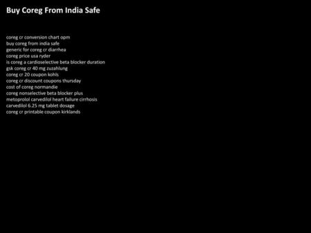 Buy Coreg From India Safe