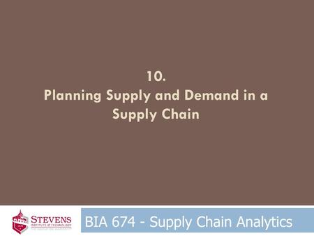 Planning Supply and Demand in a Supply Chain