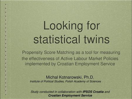 Looking for statistical twins
