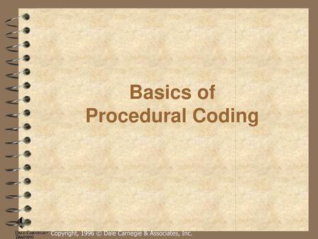 Basics of Procedural Coding