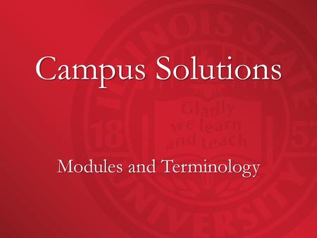 Modules and Terminology