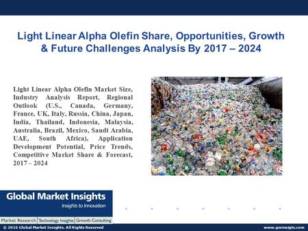 © 2016 Global Market Insights. All Rights Reserved  Light Linear Alpha Olefin Share, Opportunities, Growth & Future Challenges Analysis.