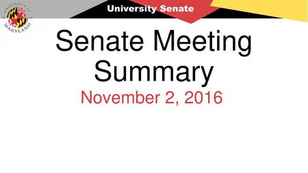 Senate Meeting Summary