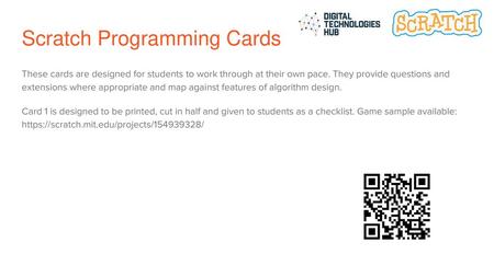 Scratch Programming Cards