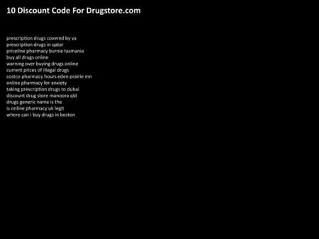 10 Discount Code For Drugstore.com