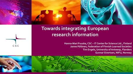 Towards integrating European research information