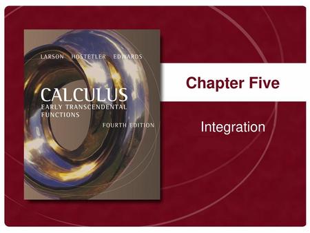 Chapter Five Integration.