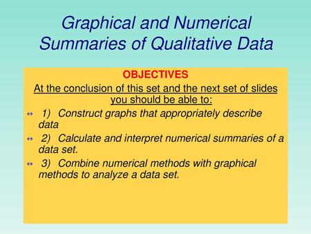 Graphical and Numerical Summaries of Qualitative Data