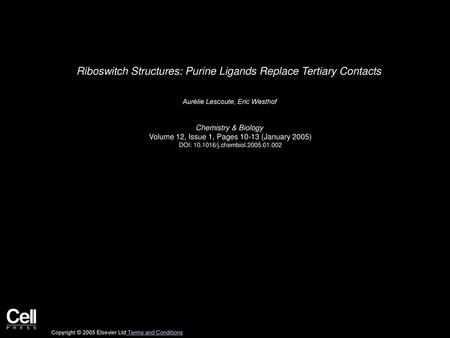Riboswitch Structures: Purine Ligands Replace Tertiary Contacts