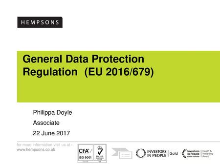 General Data Protection Regulation (EU 2016/679)