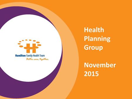 Health Planning Group November 2015.