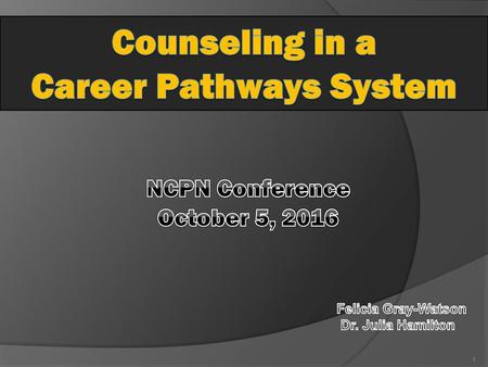 Counseling in a Career Pathways System